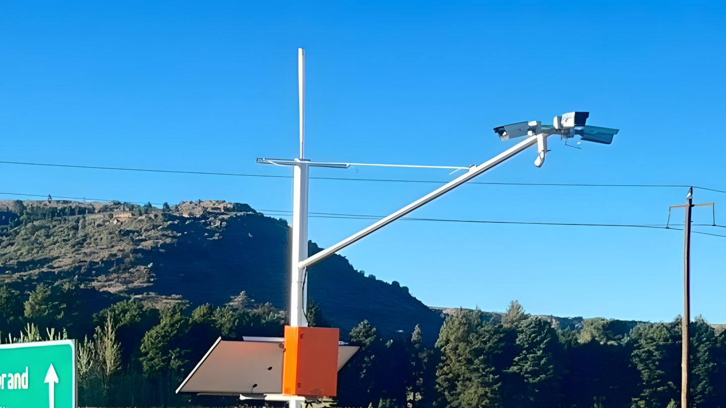 CCTV camera on a pole
